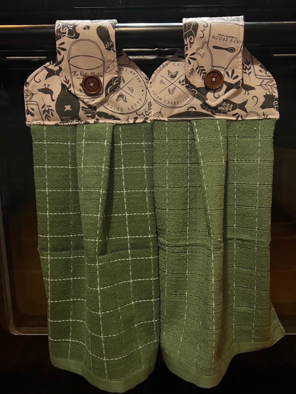 Farmhouse Green Kitchen Towel Set